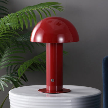 Boletus 10.75" Contemporary Bohemian Rechargeable/Cordless Iron Integrated LED Mushroom Table Lamp